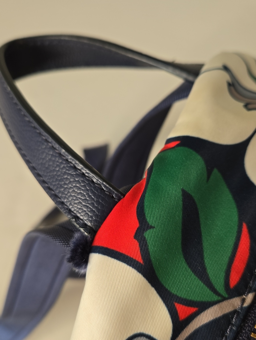 Kate Spade Floral Mini Backpack in Navy, White, Red & Green - Picture 8 of 16